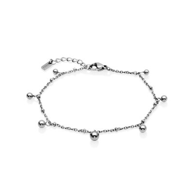 CJ Steelx Bead Droplet Bracelet - Silver