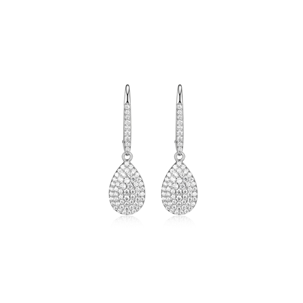 Diamondlite Cubic Zirconia Simply Elegant Teardrop Earrings - Silver