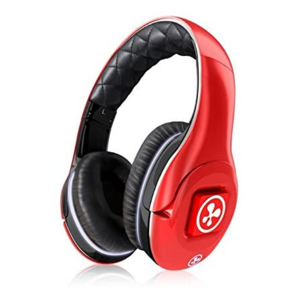 Nabi Child-Safe Premium Headphones Over the Ear Ultra Soft Pads with Volume Limiting Option Built in Mic Adjustable Headband 3.5mm - Red