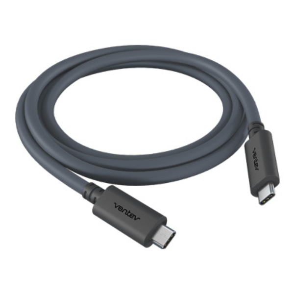Ventev Charge  and  Sync USB-C to USB-C Cable 6ft Flat - Gray