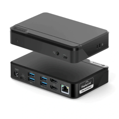 Alogic Docking Station USB-C or USB-A Dual Monitor 2xHDMI 1080p 1x USB-C 4x USB-A RJ45 - Black