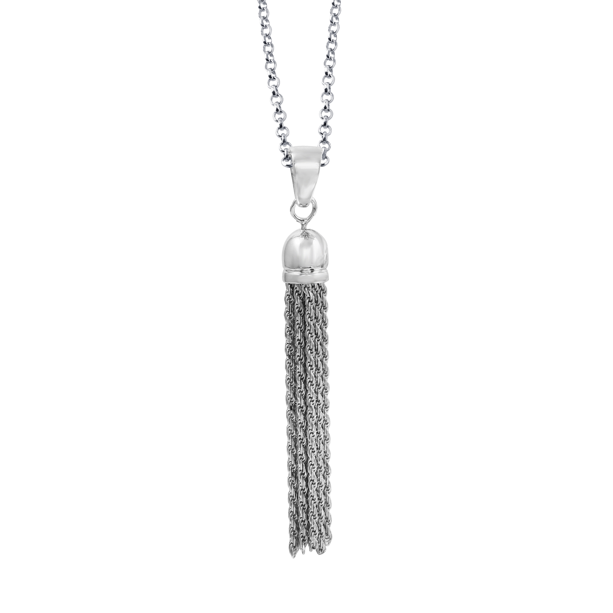 Charles Garnier Tessa Tassel Roiund Box Chain Pendant - Silver
