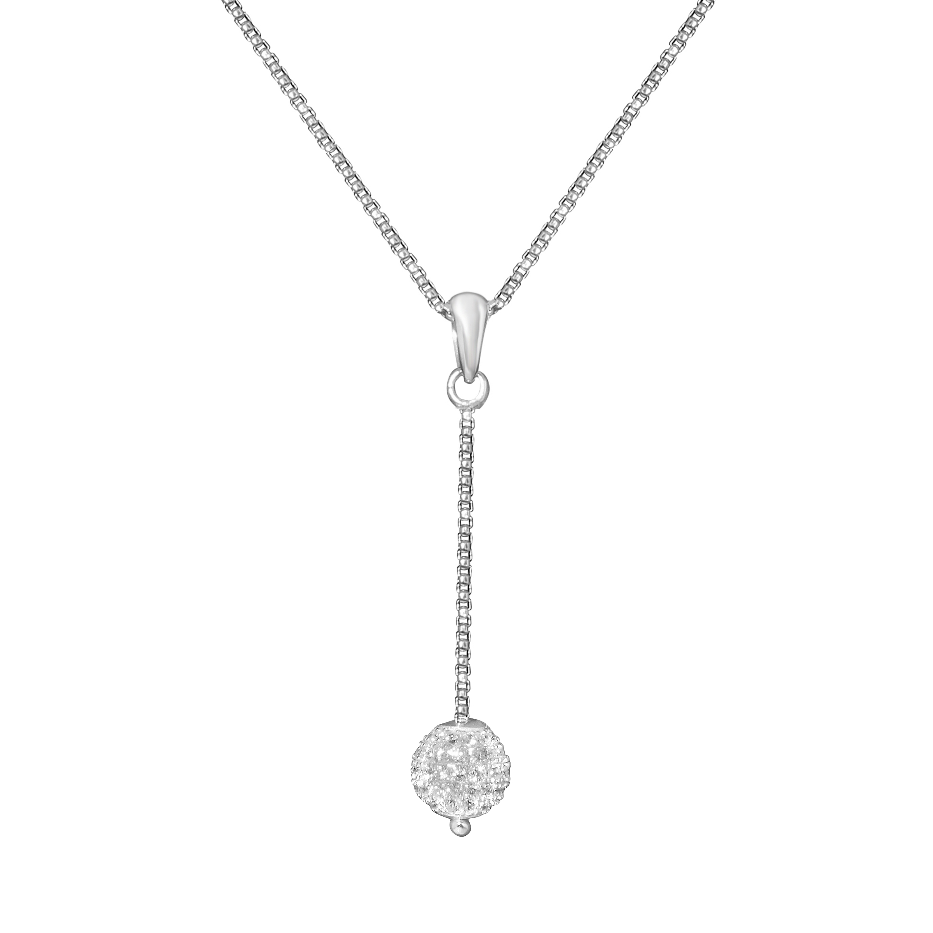 Charles Garnier Ellie Pave Ball Pendant - Silver