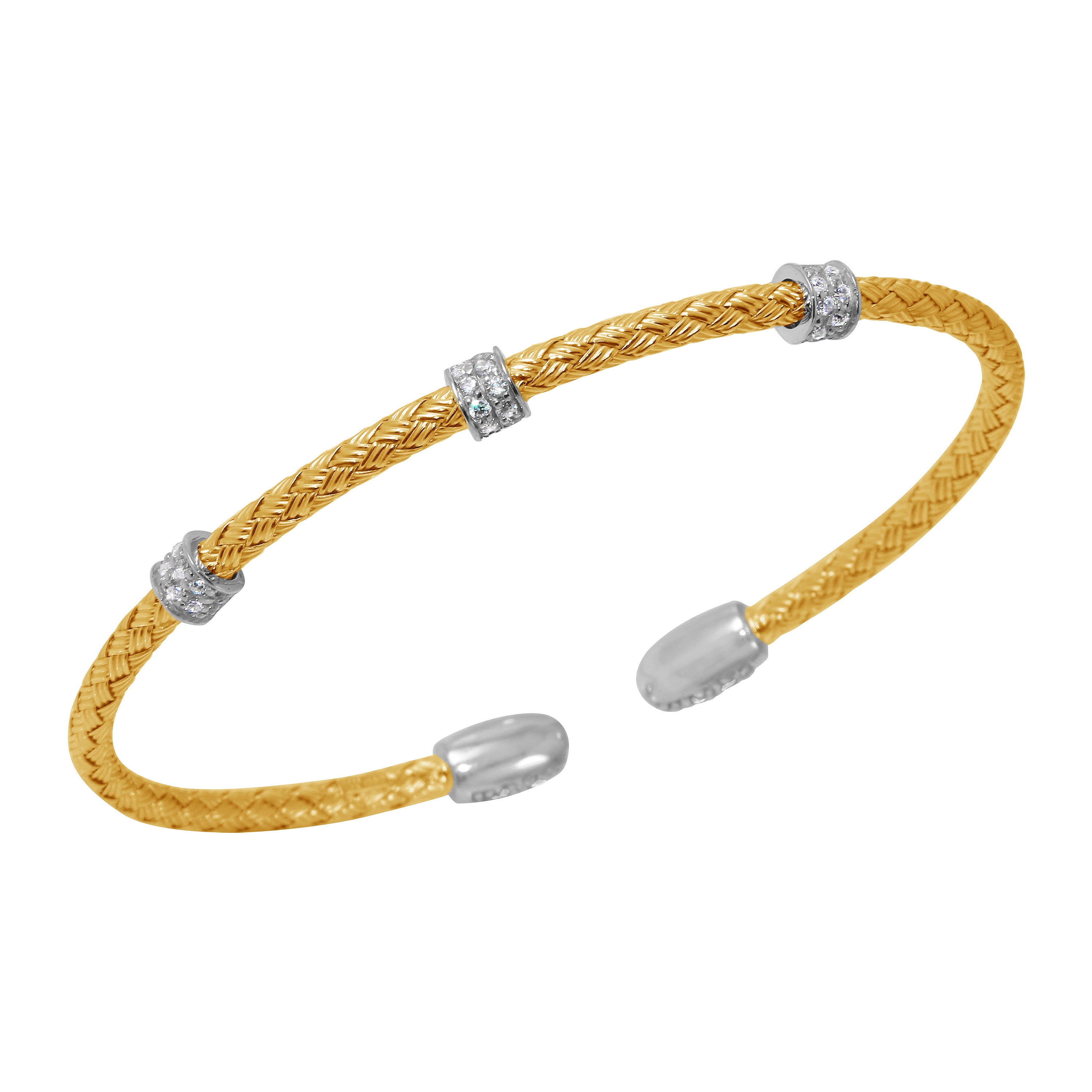 Charles Garnier Ursa Woven CZ Cuff - Gold