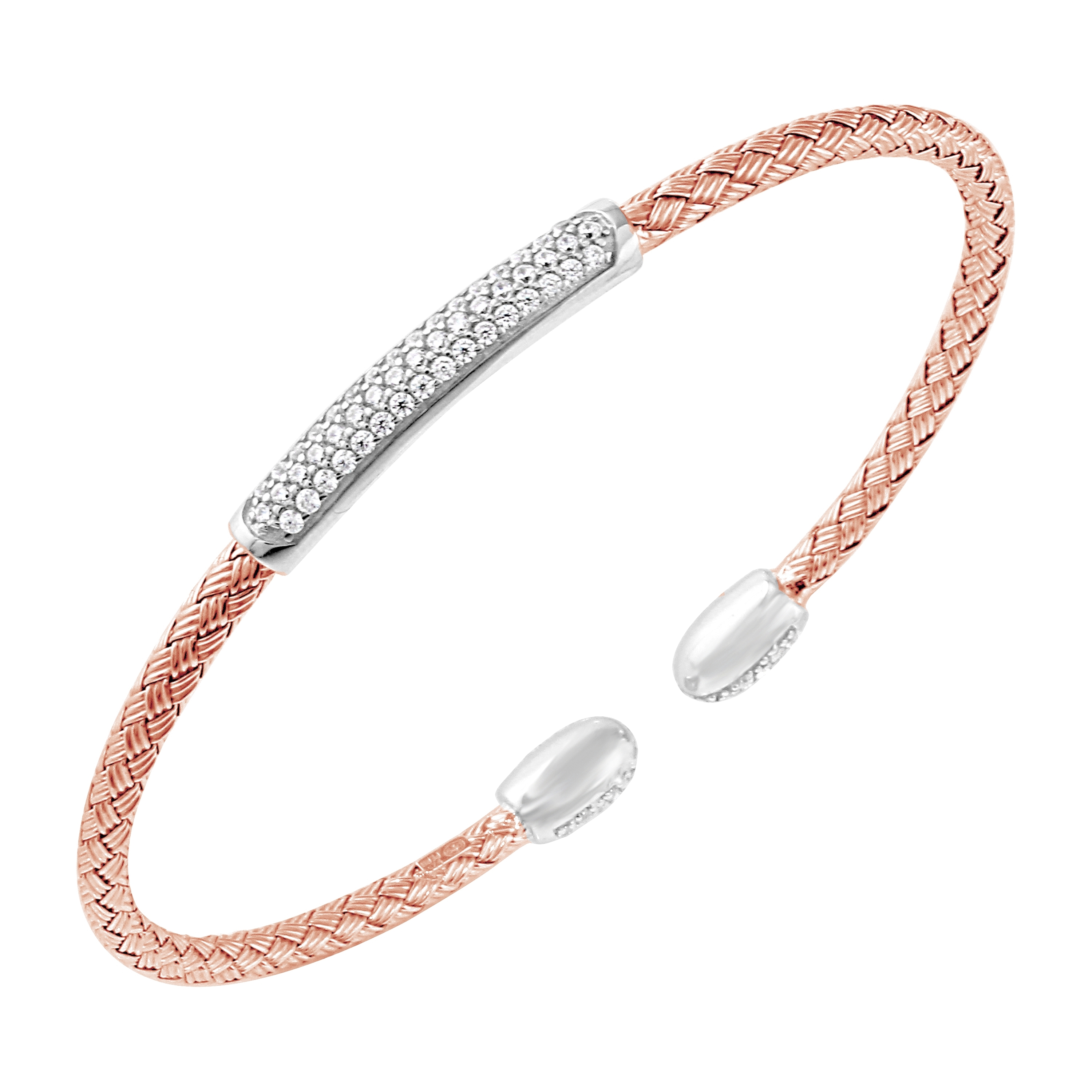 Charles Garnier Sandy Woven Bar Matchhead Cuff - Rose Gold