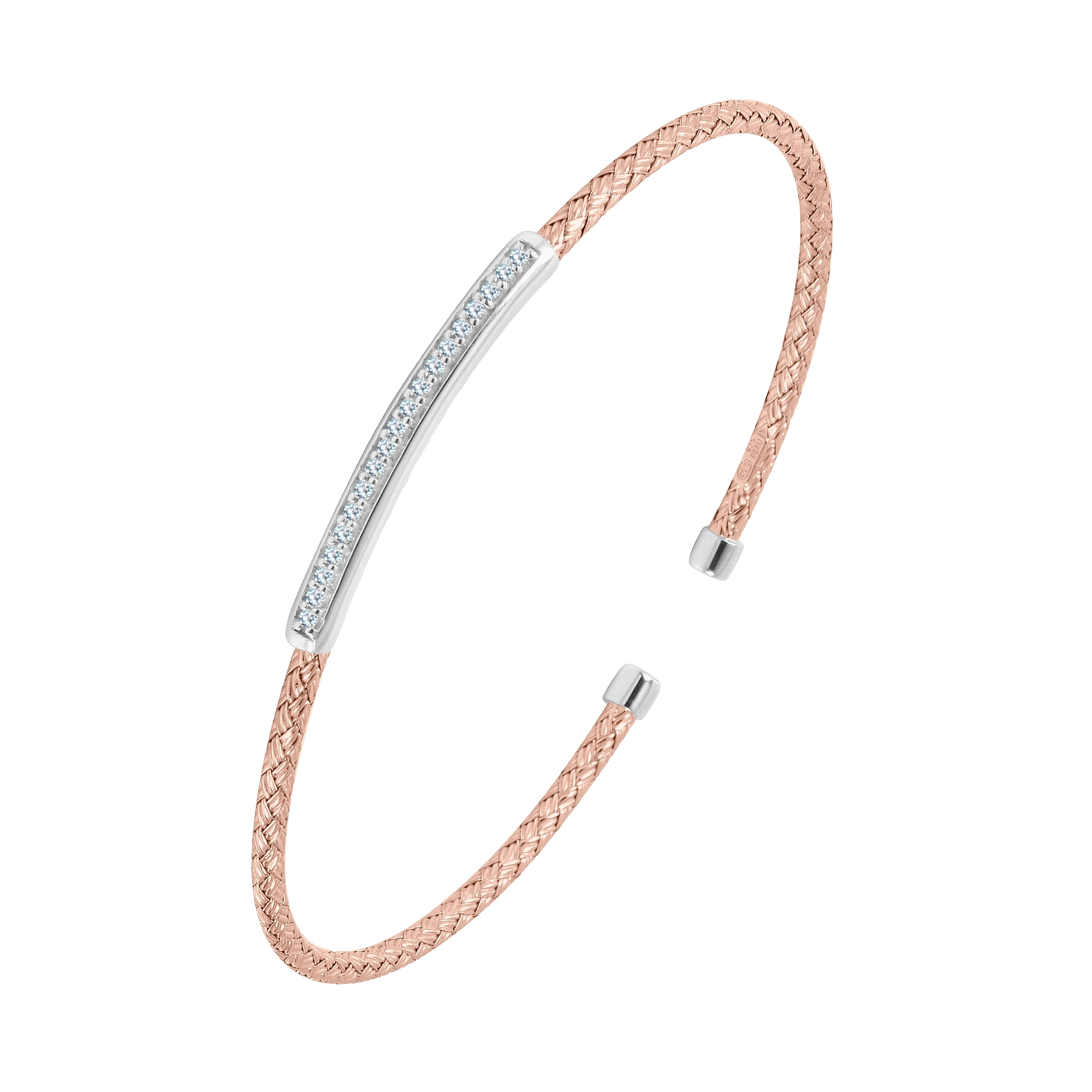 Charles Garnier Kate Woven Round Bar Cuff - Rose Gold