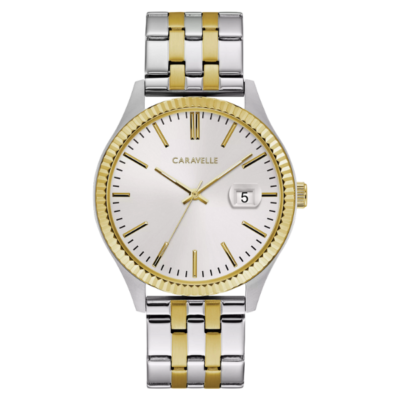 CARAVELLE 45B148 Dress 3-Hand Date Men Bracelet - Silver
