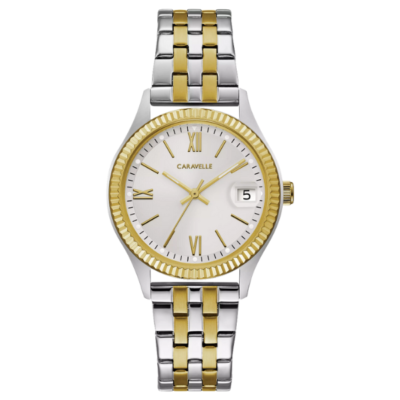 CARAVELLE 45M112 Dress Two-Tone Ladies Watch - Silver