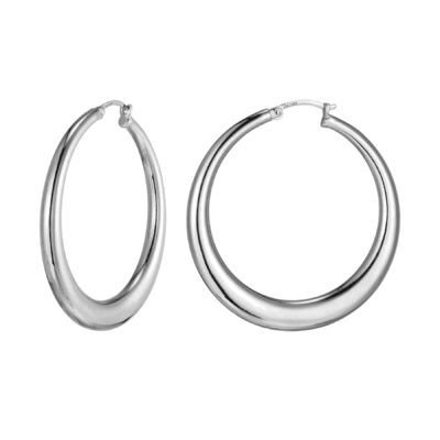 Charles Garnier Electric Hoops Round Hoop Earrings - Silver