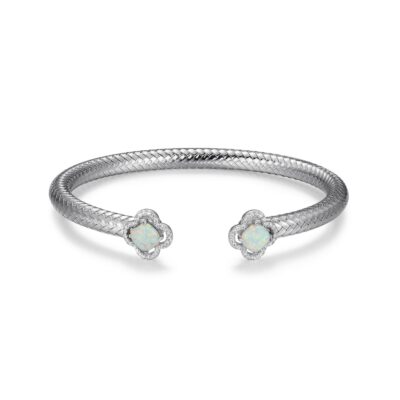 Charles Garnier Lopal CZ Created Opal Cusion Cuff - Silver