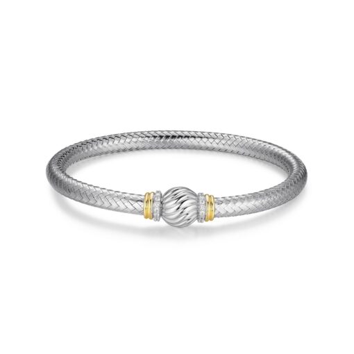 Charles Garnier Celeste CZ Spiral Ball Bangle - Silver