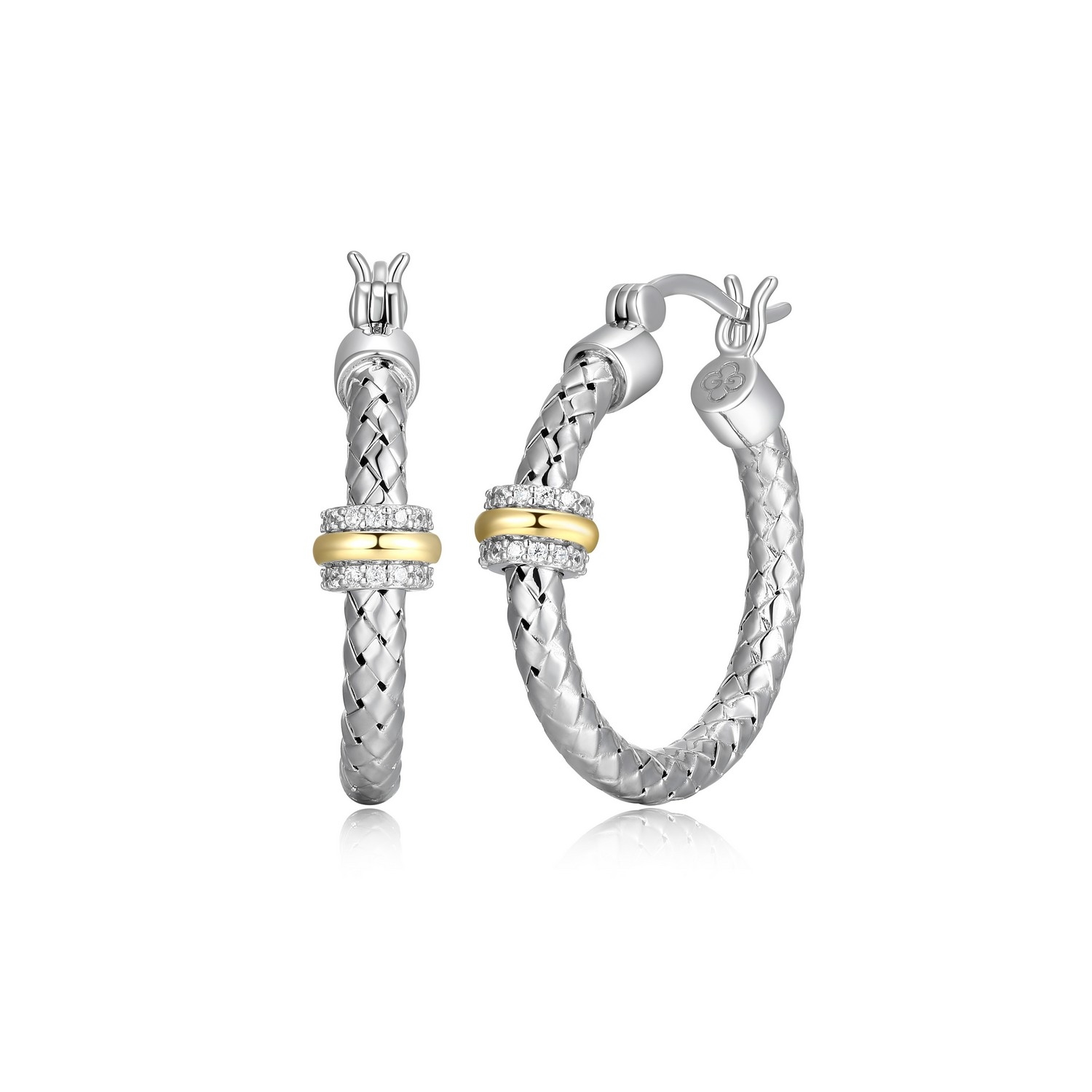 Charles Garnier New Mesh Tiny Circle Hoop Earrings - Silver