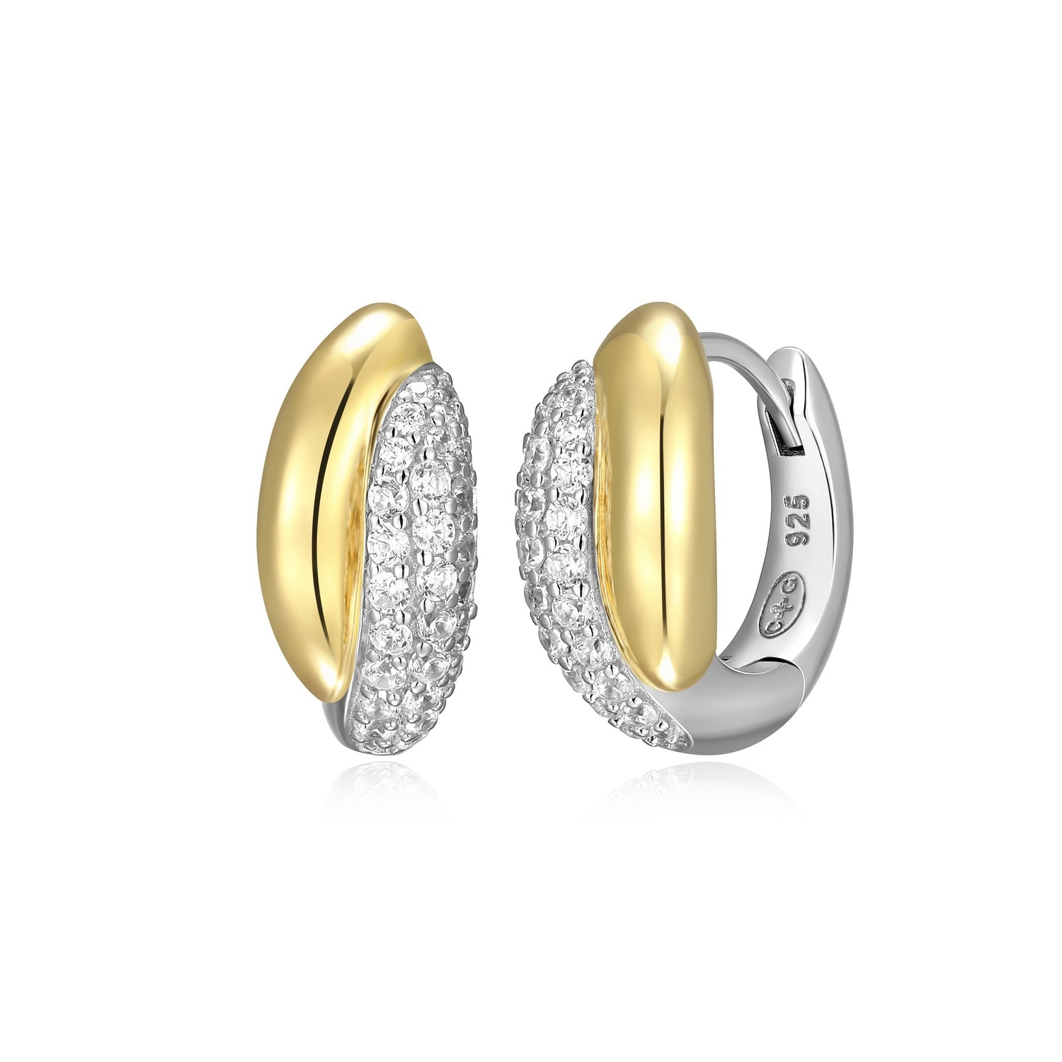 Charles Garnier Flourish Eleagant Two-Tone Hoop Earrings