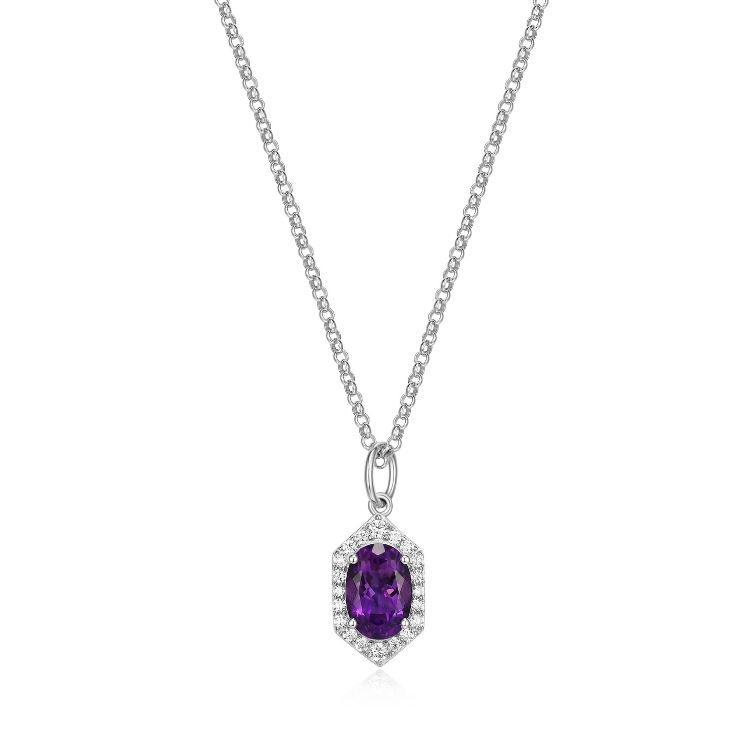 Charles Garnier Prism African Amethyst Oval Pendant - Purple