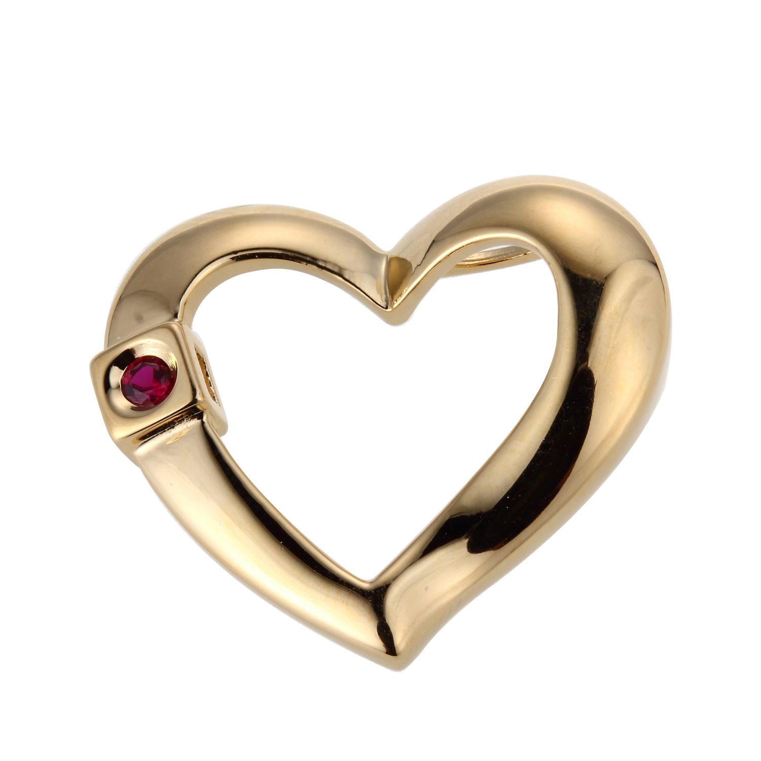 ELLE Floating Heart Pendant Box Chain Necklace - Gold