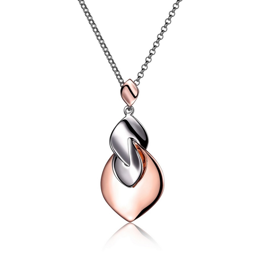 ELLE Rose Petal Two Tone Rolo Necklace