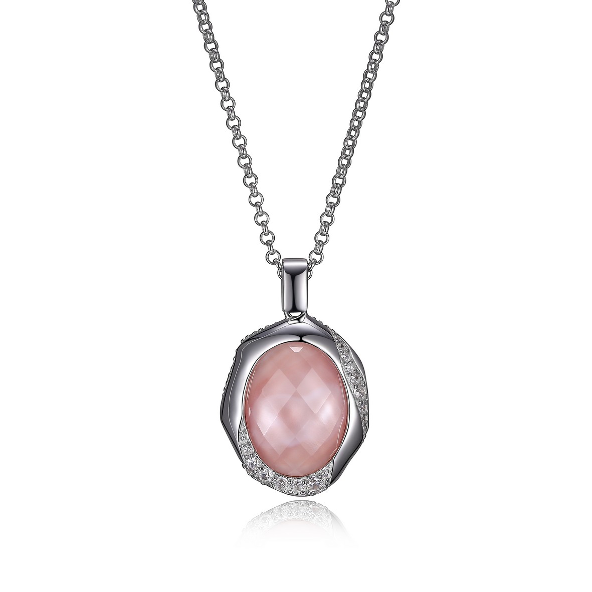 ELLE Oasis Elegant Overlay Necklace - Silver