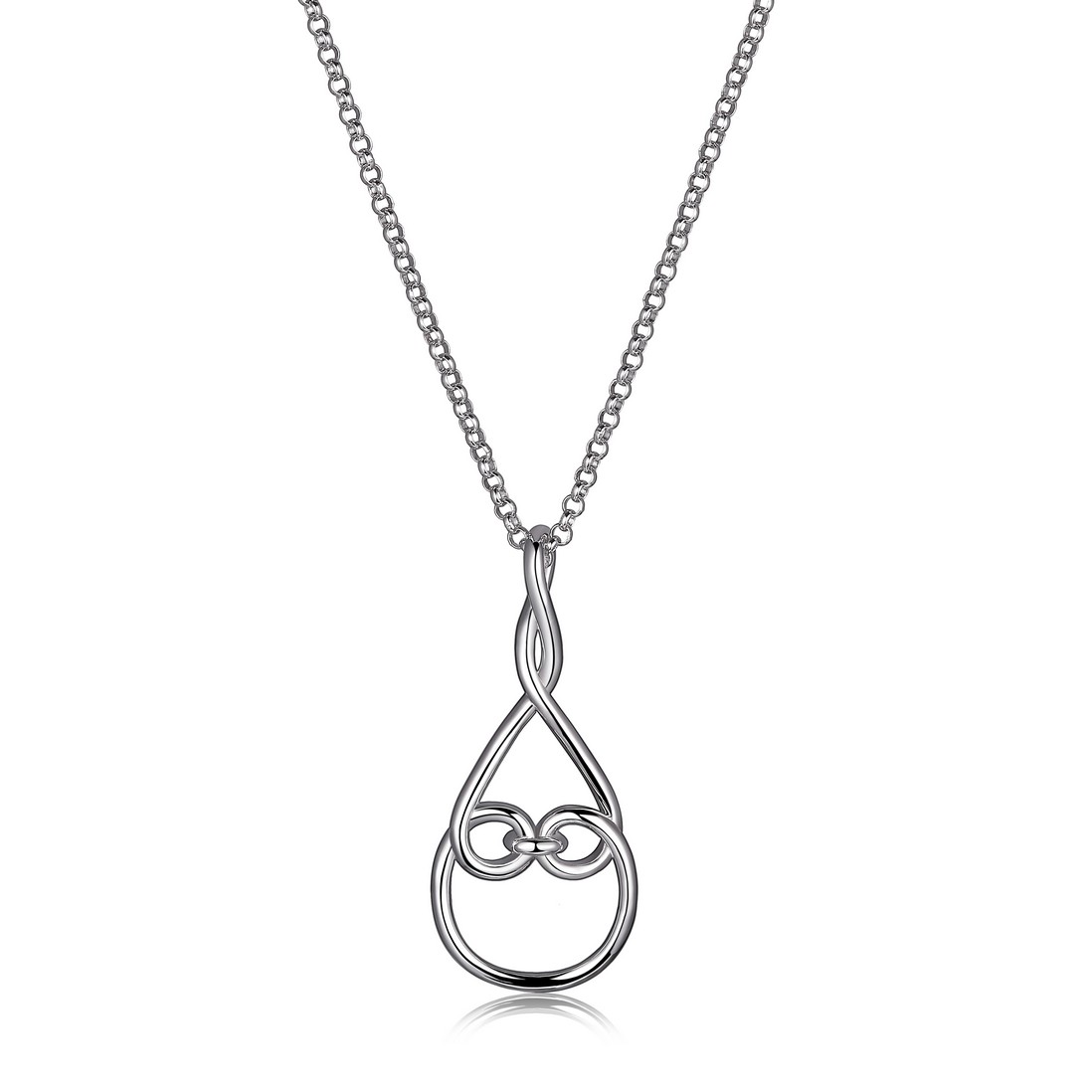 ELLE Joy Infiniti Link Drop Pendant Neckalce - Silver