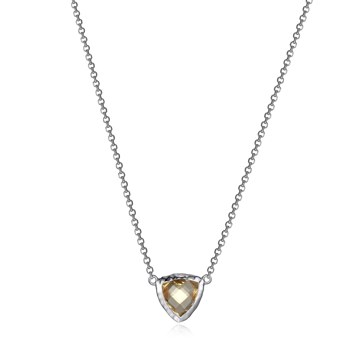 ELLE Sunrise Honey Citrine Necklace - Silver