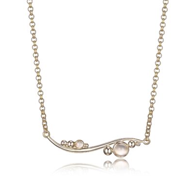 ELLE Pixie Dust White Moonstone Short Necklace - Gold