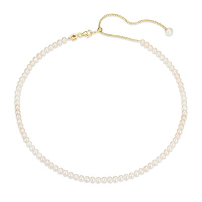 ELLE Majestic White Pearl Necklace - Gold