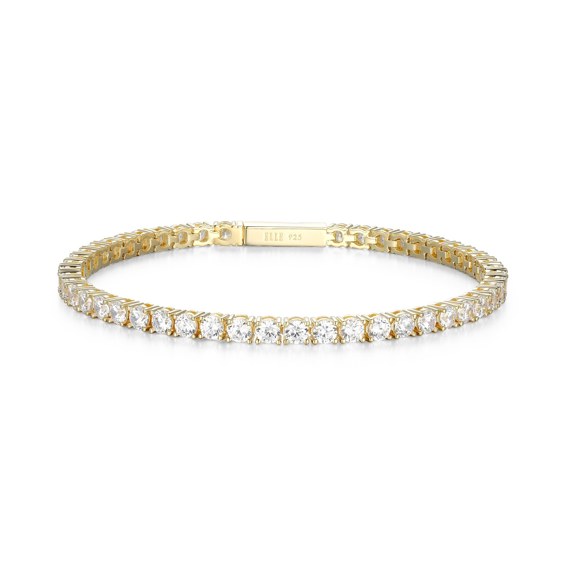 ELLE Stardust Round 3mm Cubic Zirconia Bracelet - Gold