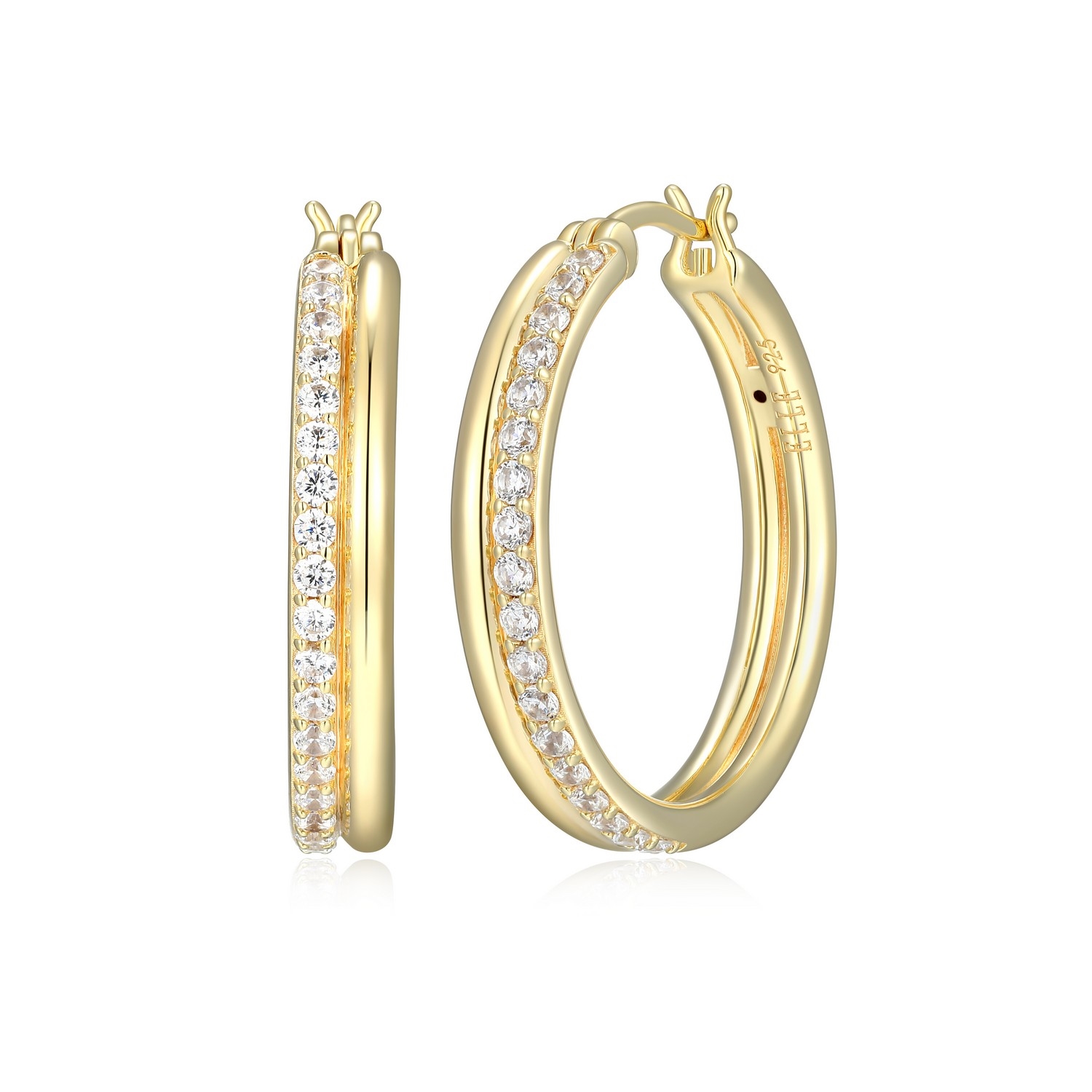 ELLE Goddess 2-Row Circle Hoop Earrings - Gold