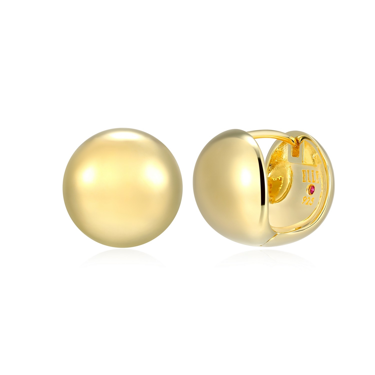 ELLE Genesis High Polished Huggie Hoop Earrings - Gold