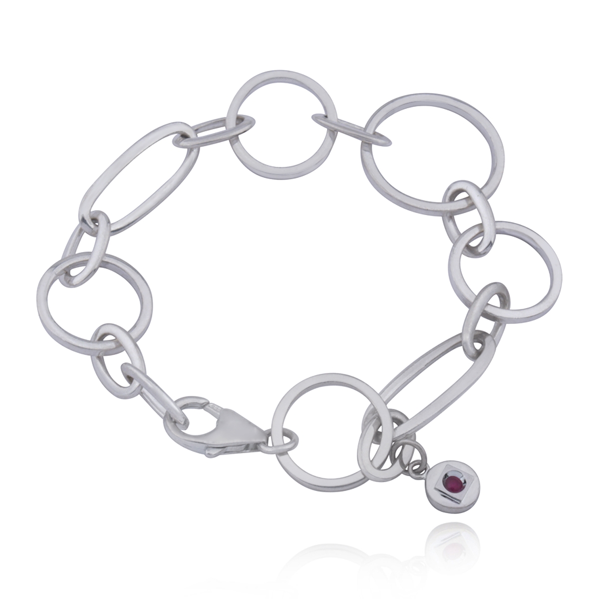 ELLE Round and Oval Link Bracelet - Silver