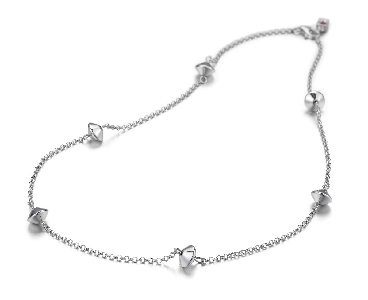 ELLE Spears Short Pears Station Necklace - Silver