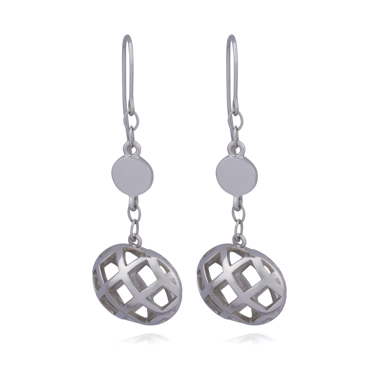 ELLE Network Dangle Fishhook Earrings - Silver