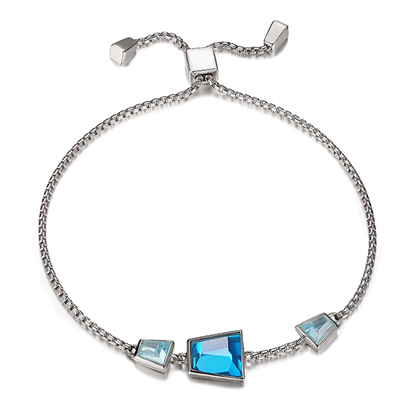 ELLE Paradox Cubic Zirconia Bolo Bracelet Size 9 - Silver