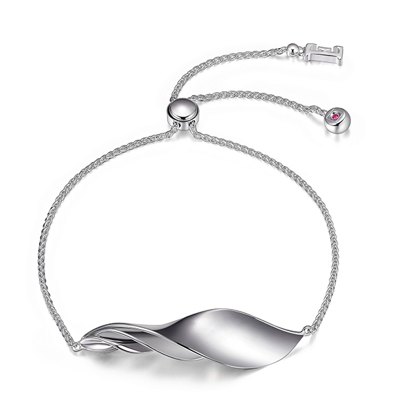 ELLE Island Life Twisted Shell Bolo Bracelet Size 9 - SIlver