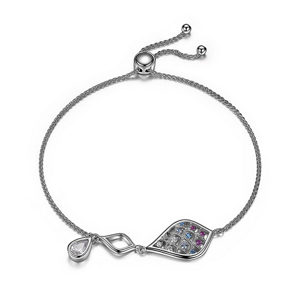 ELLE Island Life CZ and Multi-Colour Nano Mermaid Bolo Bracelet Size 9 - SIlver