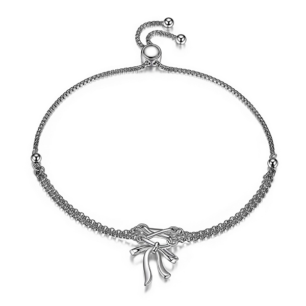 ELLE Ribbon Corset Bolo Bracelet Size 9 - Silver