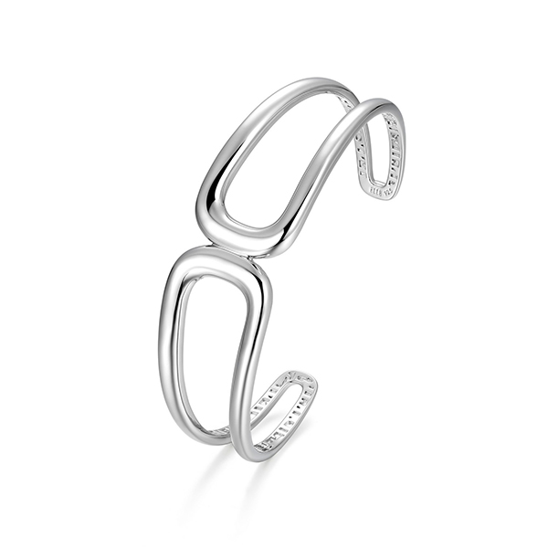 ELLE Citadel Open Cuff Bangle Size 7 - Silver