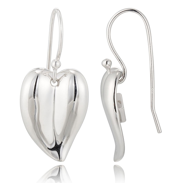 ELLE Heart of Heart Fishhook Earrings - Silver