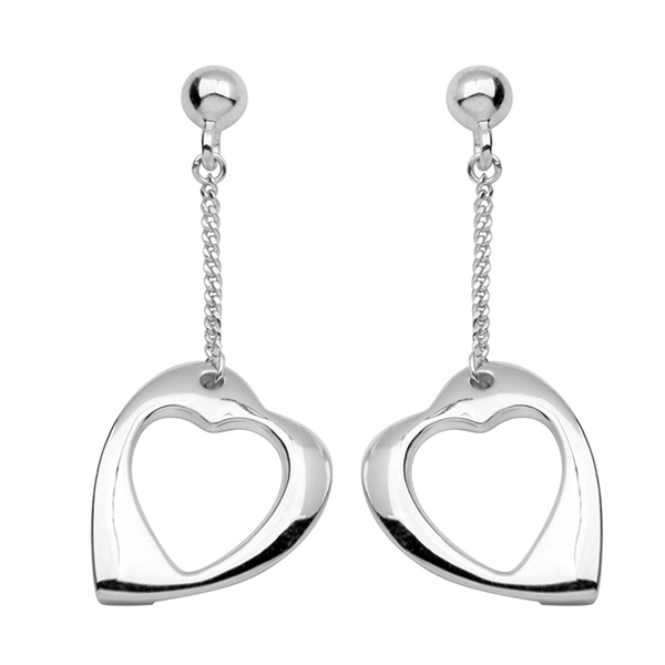 ELLE Heart of Hearts Dangle Post Earrings - Silver