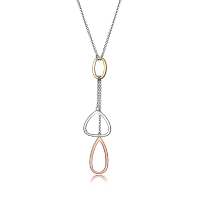 ELLE Trinity Triple Link Three Tone Short Necklace