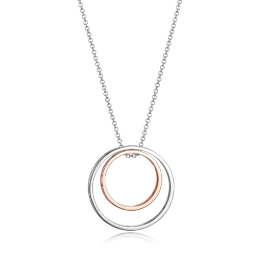 ELLE Sphere Interchangeable Open Circle Two Tone Necklace