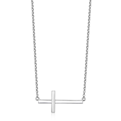 ELLE Devotion Cross Pendant Necklace - Silver