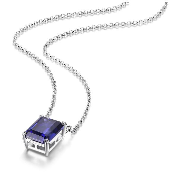 ELLE Signature Cubic Zirconia Tanzanite Necklace - Silver