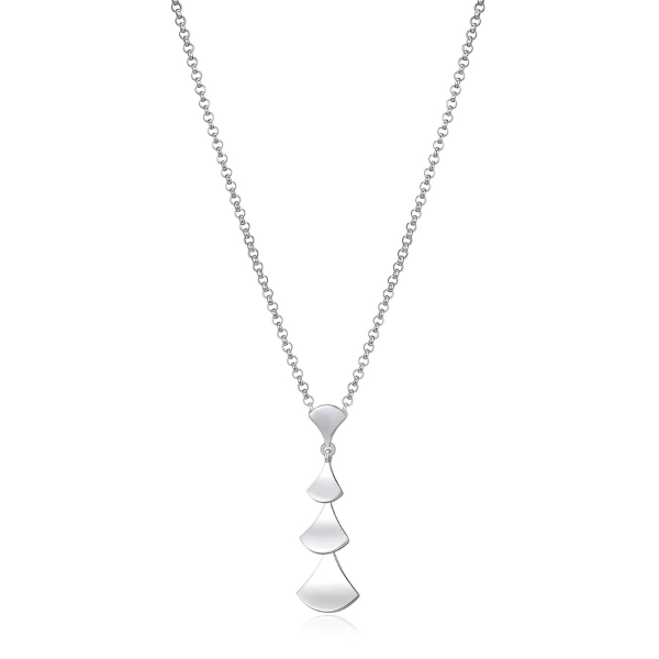 ELLE Delta Triangular Silver Link Necklace - Silver