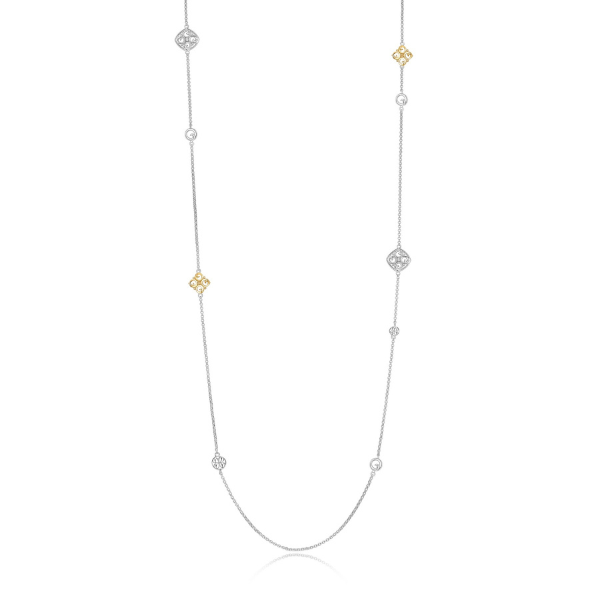 ELLE Venice Filigree Two Tone Station Necklace