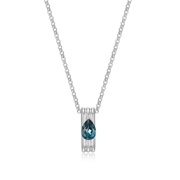 ELLE Goddess London and Topaz Pendant Necklace - Silver