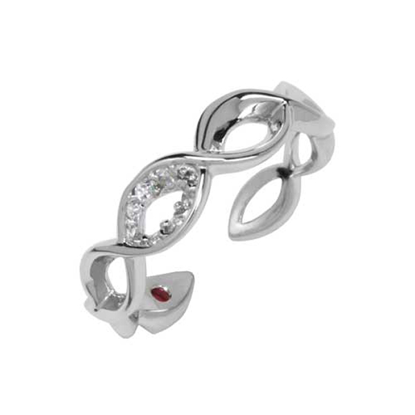 ELLE Sterling Silver Cubic Zirconia Marquise Band Ring Size 7 - Silver