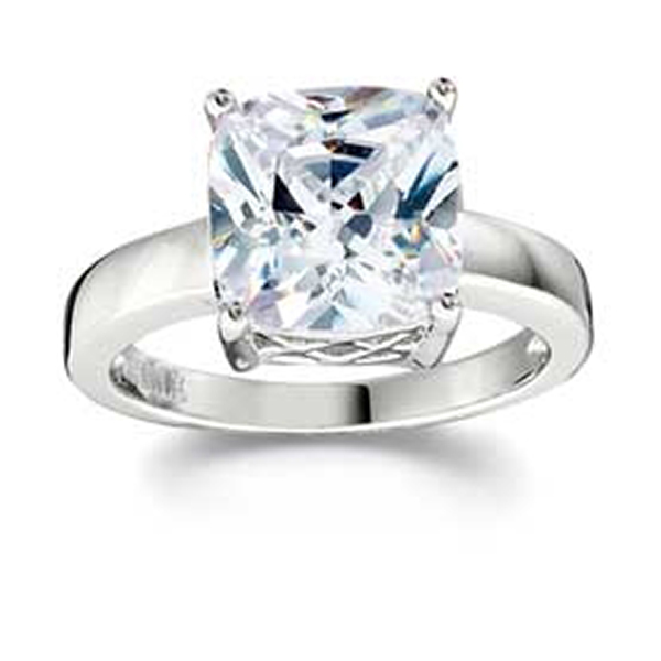 ELLE Sterling Silver SPECTRUM Cubic Zirconia Ring Size 7 - Silver
