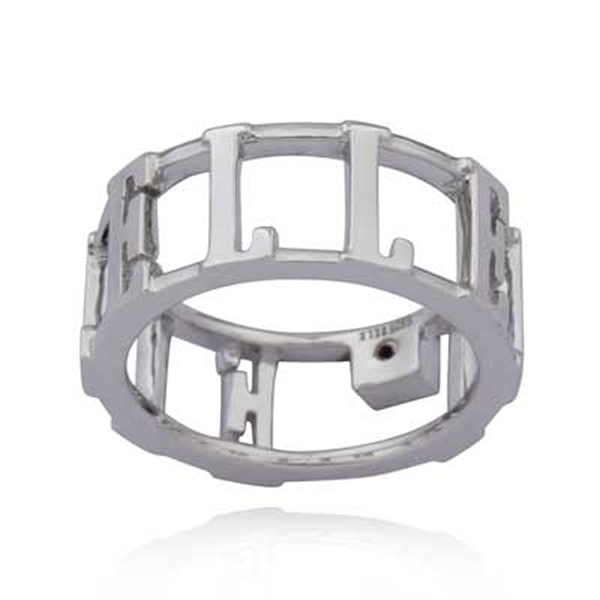 ELLE Sterling Silver Logo Ring Size 8 - Silver
