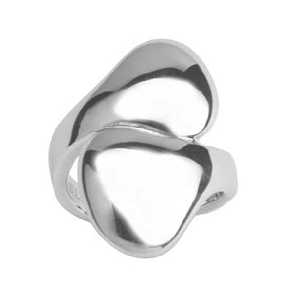 ELLE Sterling Silver RAIN Wrap Ring Size 7 - Silver