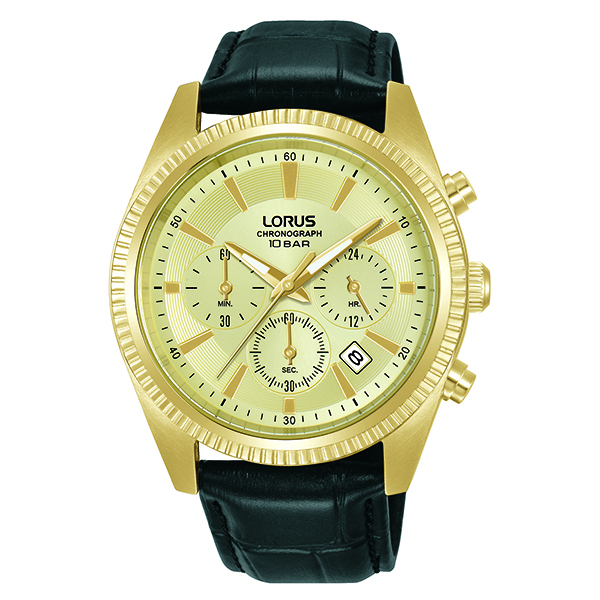 Lorus Men RT302L Chronograph Watch - Gold and Black
